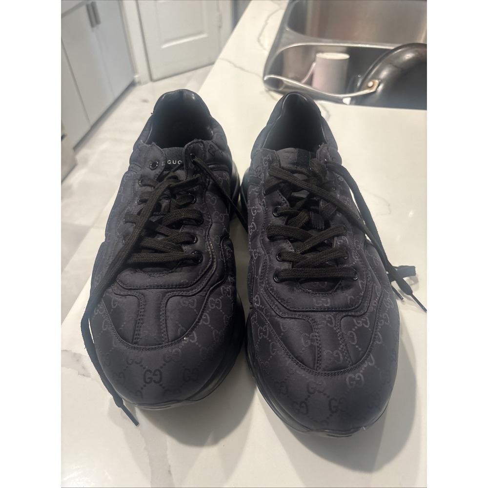 gucci rhyton sneakers Black Monogram  Size 12.5